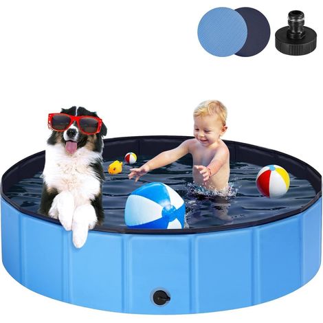 Hundepool Faltbar Rutschfest PVC Planschbecken 120x30cm (1/5)