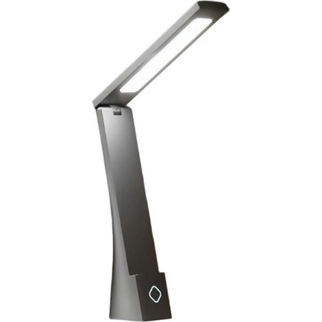 Lampe de bureau compacte et réglable avec éclairage LED, lampe de lecture, lampe de chevet facile à utiliser (argentée), protection des yeux. (1/4)