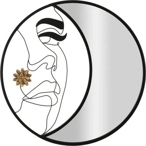 Miroir rond mauro ferretti melly noir or 80 cm