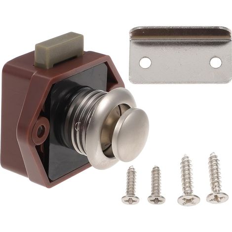 Serrure sans Clé Résistant la Rouille en Alliage de Zinc et Abs Loquet à Bouton-poussoir pour Armoire de Camping-car pour Meubles et Bateaux (1/5)