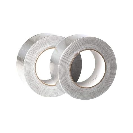 2 Rolls 48mm x 50m Aluminium Foil Insulation Tape for Insulation, Sealing Ducting and Piping (1/5)