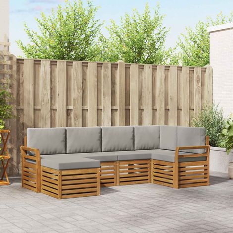 Ensembles de canapés avec coussin 6 pcs Gris Naturel et Clair (1/5)