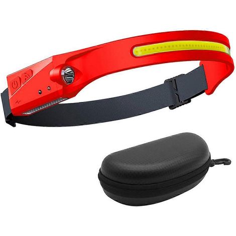 Lampe frontale LED COB avec batterie USB intégrée, rechargeable, idéale pour le vélo de nuit et le travail.