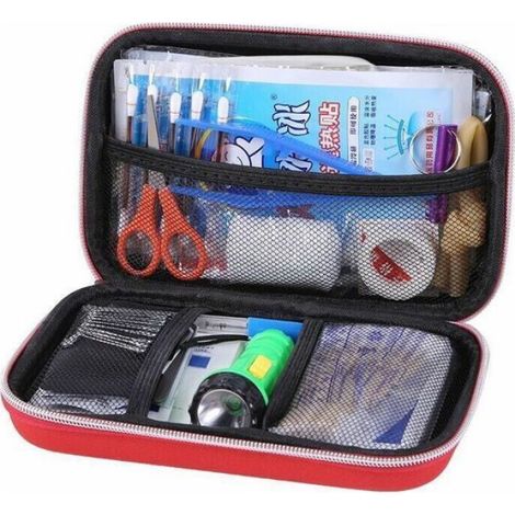 Trousse de premiers secours complète pour voiture, randonnée, sport, voyage, trousse d'urgence et de survie, premiers secours (1/5)