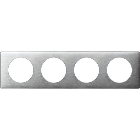 Plaque LEGRAND Céliane 4 postes métal aluminium (1/4)