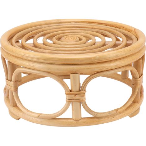 Support pour plantes d'intérieur en rotin, forme ronde, naturel, fait main, pour la maison, le jardin et la cour. (1/5)