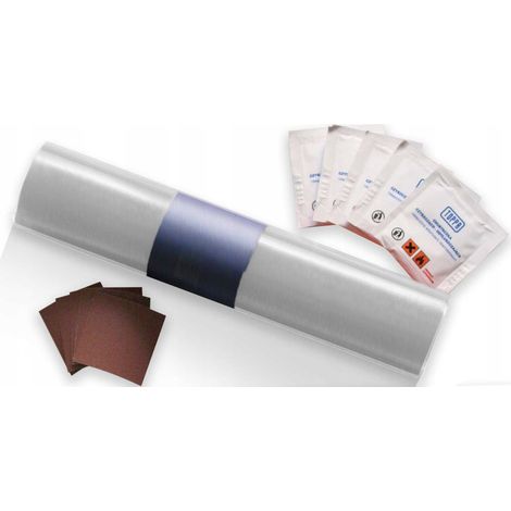 Kit de reparación de lona 220x32cm PLATEADO