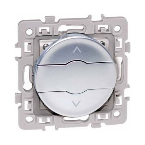 Interrupteur 3 positions pour volets roulants - Stop/Montée/Descente - SQUARE Couleur Silver