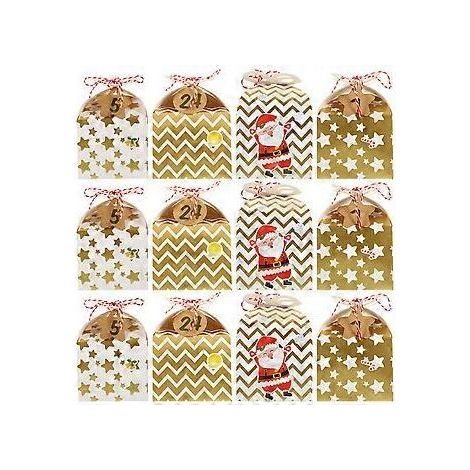 24 boîtes à bonbons de Noël, boîtes d'emballage « Joyeux Noël », boîtes à dragées pour fêtes de Noël, boîtes cadeaux