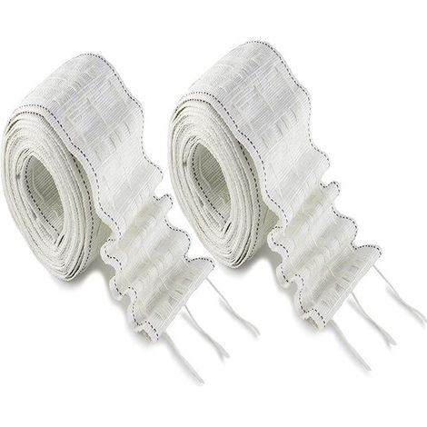Deux jeux de ruban élastique pour rideaux de 5 mètres, des sangles à crochets épaissies et un ruban de tissu pour rideaux de 8 cm en polyester et en coton. (1/5)