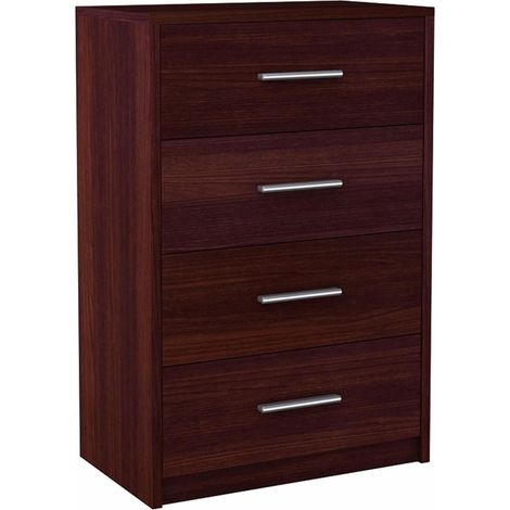 Cómoda Bodo de 60 cm, 4 cajones Venge, estante.