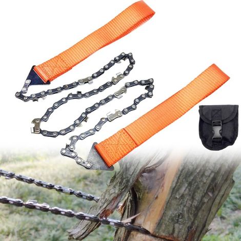 Portatif Tronçonneuse Scie à Main, Câble Scie pour la Survie Gear, Le Camping, la Chasse, Acier Lame Bidirectionnelle, Facile pour Couper La Branche (11 Dents, 103 cm) (1/5)