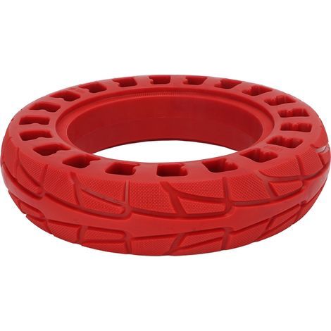 Pneu increvable 10 pouces pour trottinette électrique Xiaomi, avec chambre à air et jante en caoutchouc alvéolé, rouge (1/5)