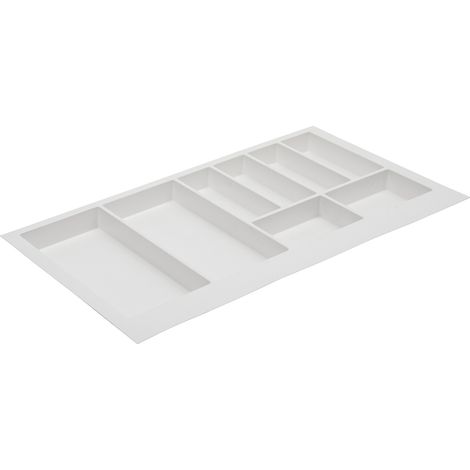Besteckeinsatz Besteckkasten Schubladenkasten Universal Schubladen-Organizer Weiß 840mm (1/2)