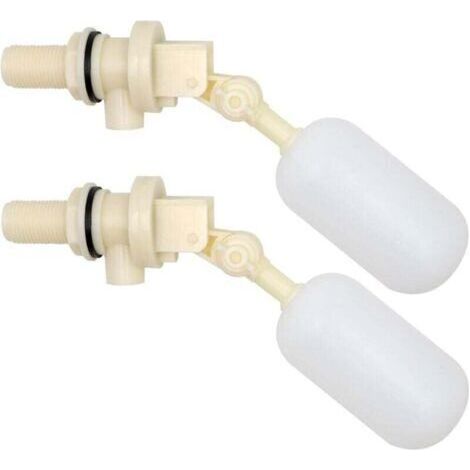 Lot de 2 robinets à flotteur 3/4" pour abreuvoirs, robinets à boisseau sphérique à arrêt automatique 3/4" pour réservoir d'abreuvoir pour bovins, avec adaptateur pour tuyau d'eau (1/5)