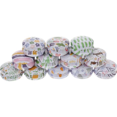 Lot de 12 mini boîtes de rangement en fer-blanc, piluliers, contenants portables pour maquillage et autres petits objets, série dessin animé (1/4)