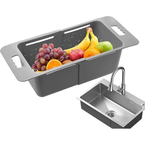Passoire rétractable au-dessus de l'évier, panier de vidange de légumes, pour tomates, fruits, pâtes, légumes, aliments, cuisine, congélateur, évier de maison (1/5)