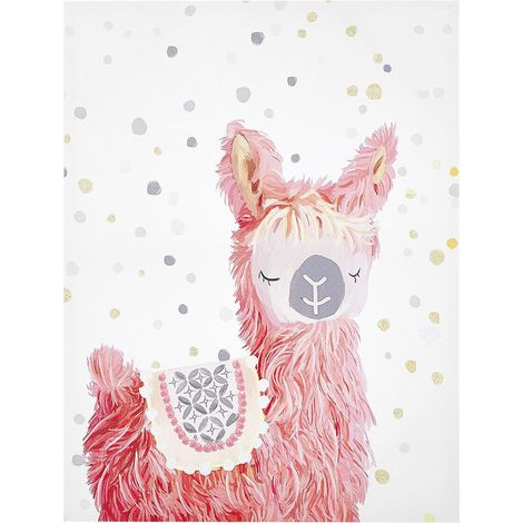 Toile Art Mural Sans Cadre Chambre Enfants 60 x 80 cm Polyester Rose Afassa (1/5)