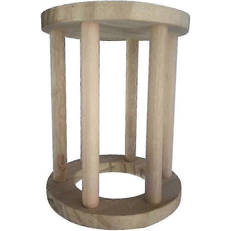 Mangeoire à foin en bois naturel avec distributeur d'herbe pour petits animaux (1/5)