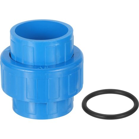 Raccord union en PVC 1-1/4" avec joint torique (bleu) (1/5)