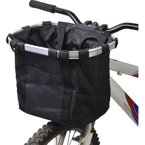 Panier pour avant de vélo amovible en toile, panier de transport pour animal domestique, cadre en alliage d'aluminium (1/5)