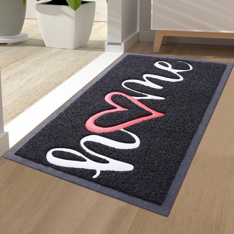 Zerbino Dailygoods Homaxy per interni/esterni, antiscivolo, idrorepellente, lavabile, 40 x 60 cm, nero (1/5)