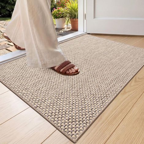 Paillasson Interieur Entree Antidérapant 44x75cm, Beige (1/5)