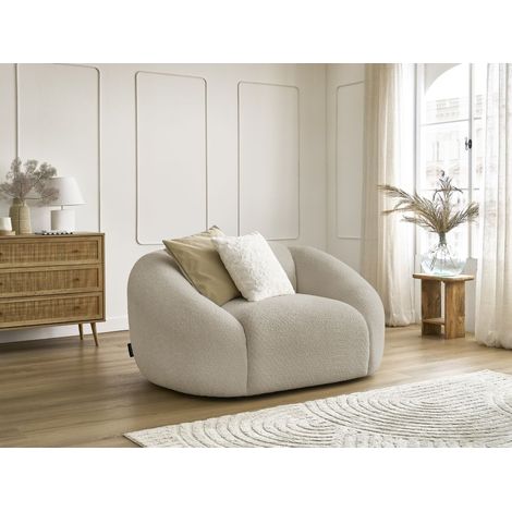 BOBOCHIC - Fauteuil TINA tissu bouclette Beige (1/5)