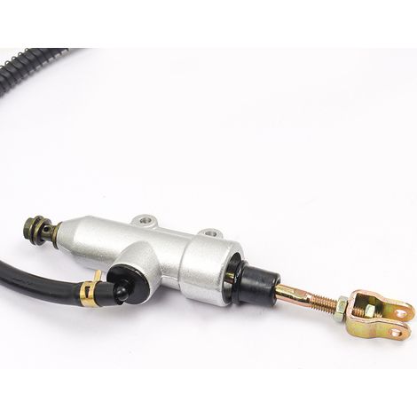 Modified master brake cylinder for rear disc brakes on motorcycles, flat head pump, foot-operated master brake cylinder for rear disc brakes, piston diameter increased to 19 mm (1/4)
