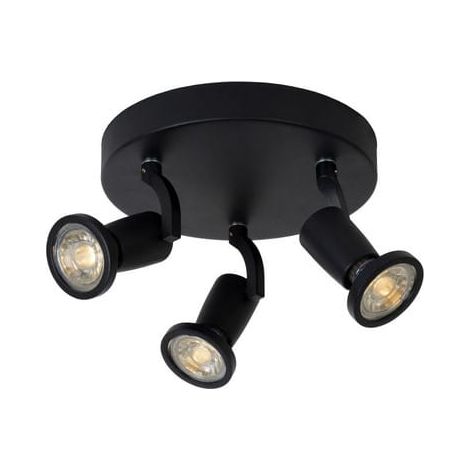 Lucide Jaster plafoniera 3 faretti GU10 nera 2700K (1/4)