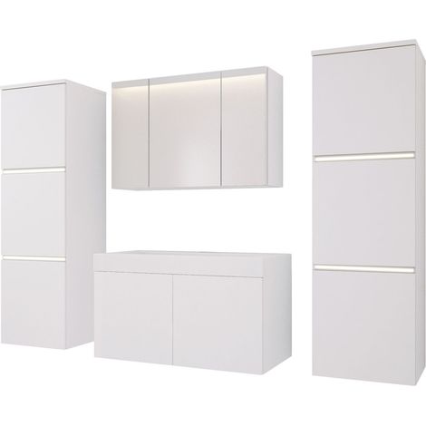 Set mobili da bagno, Bianco Opaco, 160 x 130 cm (1/5)