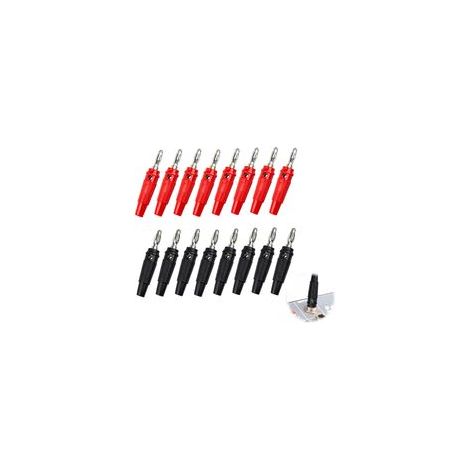 Fiches bananes 4mm 16 pièces, prise fiche banane mâle 4mm rouge noir, fiches banane HiFi haut-parleur DIN, jack 6.35, fiche banane femelle, connecteur pour AV-Receiver et enceintes