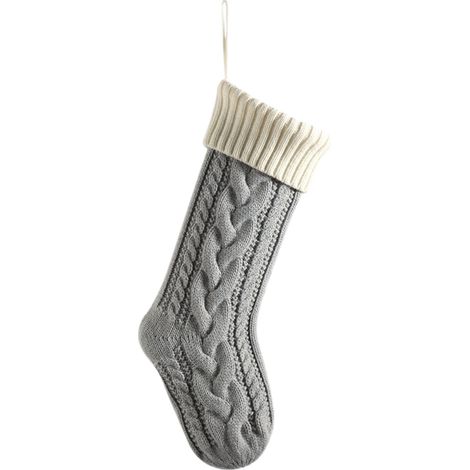 Chaussette De Noël - Tricotée - 45 Cm - Pour Cheminée Ou Décoration Festive - 1 Pièce (1/5)