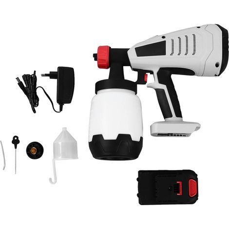Pistolet peinture électrique 1000ml, haute pression, batterie lithium, murs et meubles, 110-220V (1/5)