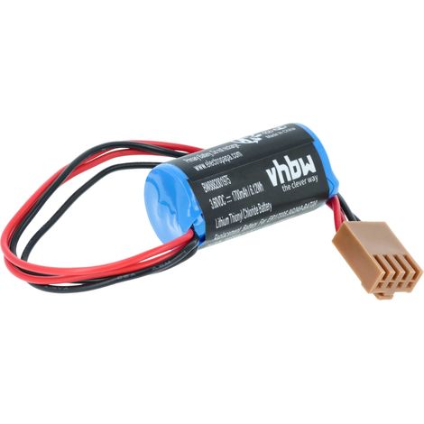 vhbw Pile compatible avec Omron C2000H, C20P, C120, C1000HF, C20, C120F, C1000H PLC Contrôleur Logique Programmable (1700mAh, 3,6V, Li-SOCl2)