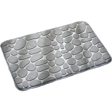 Tappetino da bagno assorbente 5080 cm, antiscivolo, morbido, adatto per camera da letto, bagno, doccia e come elemento decorativo per la casa (grigio chiaro) (1/4)