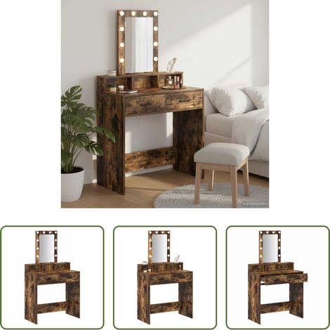 Spiegelbeleuchtung - Schminktisch mit Speicher Braun 79 x 41 x 140 cm Holzwerkstoff (1/5)