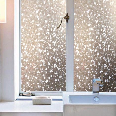 Pellicola Privacy effetto geometria per Finestre Vetri Autoadesive Anti-UV Controllo Calore Misura - 90cm x 150cm