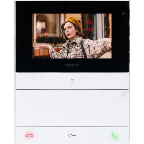 Comelit – Moniteur vidéo intérieur People 4.3' – Mains libres – Écran couleur – Installation 2 fils – Format slim pour intégration esthétique
