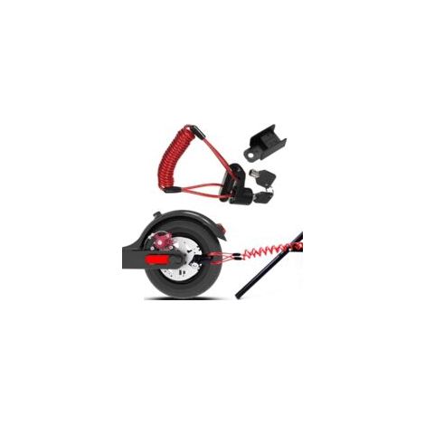 Bremsscheibenschloss (schwarz), Bremsscheibenschloss aus Stahldraht für Xiaomi M365-Crezuo