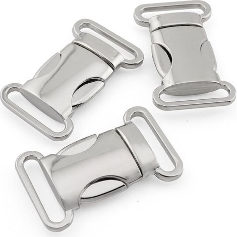 CSPARKV Lot de 5 Fermeture à clip en métal pour bracelets paracorde, colliers pour chien, sac à dos, couleur : argenté (1/4)