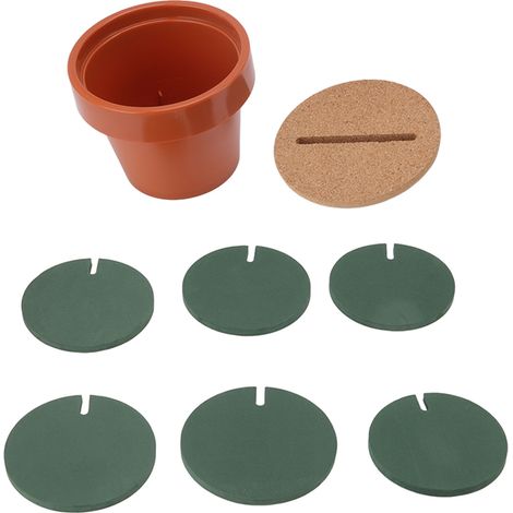 Set mit 7 niedlichen Kaktus-Untersetzern, rutschfest und isolierend, mit Blumentopfhalter (1/5)