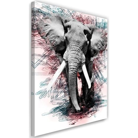 Tableau sur toile Eléphant Abstrait Afrique 40x60 (1/5)