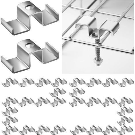25 clips de fixation pour caillebotis, en acier au carbone galvanisé, pour vis de 6,35 mm (1/4 pouce), destinés aux systèmes de drainage pour sols industriels, mezzanines, passerelles et marches d'esc (1/5)