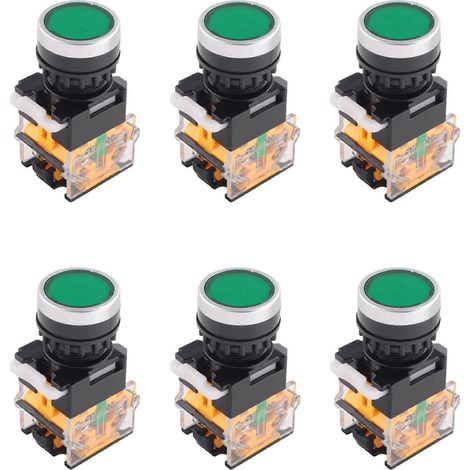 6X LA38-11/203 Bouton-poussoir momentané robuste, vert