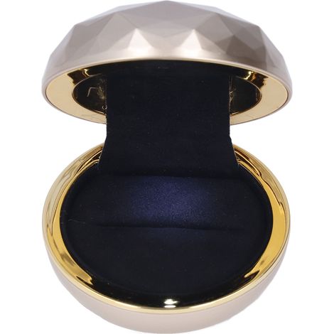 Boîte à bijoux LED élégante avec anneaux lumineux, velours doux et finition givrée, idéale pour fiançailles et mariages.
