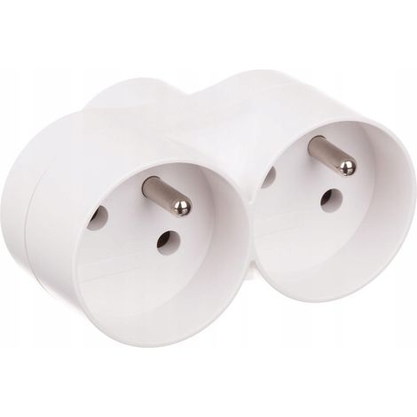 Splitter a 2 prese con messa a terra 16A/230V Bianco 3500W