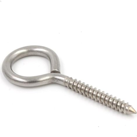 Vis Autotaraudeuse Anneau M4x50 - Acier Inoxydable 304 - Pour Fixation Murale Extérieure Humide - Lot de 10 (1/5)