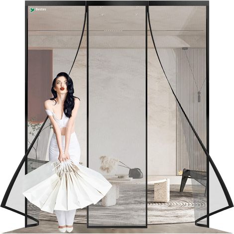 Moustiquaire Magnétique Pour Portes doubles 120x170cm Rideau en Maille (1/5)