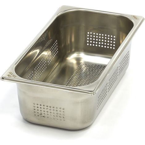 Conteneur gastronorme - 1/3 GN - Profondeur 10cm - Acier inoxydable - Perforé - Maxima